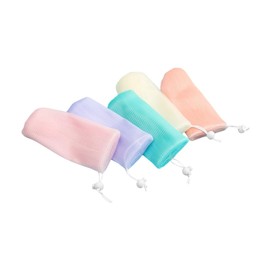 Healeved 5pcs Exfoliating Mesh Soap Bags for Bar Soap Shower Pouches for Handmade Gentle Scrubber Holder for Healthy Skin Care Easy Drying and Storage