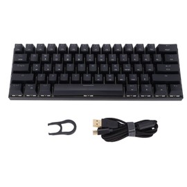 Mechanical Keyboard 61 Key RGB Backlit USB Wired Dual Mode Large Capacity Mechanical Gaming KeyboardBlack Red Shaft