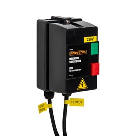 POWERTEC Prewired 220/240V Magnetic Switch Box, 3HP, Single Phase, On/Off Push Button for Power Tools Fast Power Off. UL Certified. Includes 3-Wire Motor/Load and Power/Line Cords (71740)