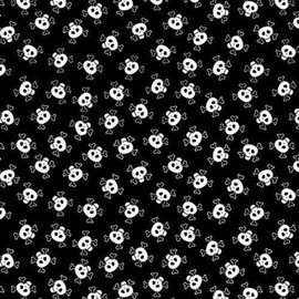 FlashPhoenix Quality Sewing Fabric - Nautical Fabric - Skull Crossbones Black, White - 25 x 44 Inch
