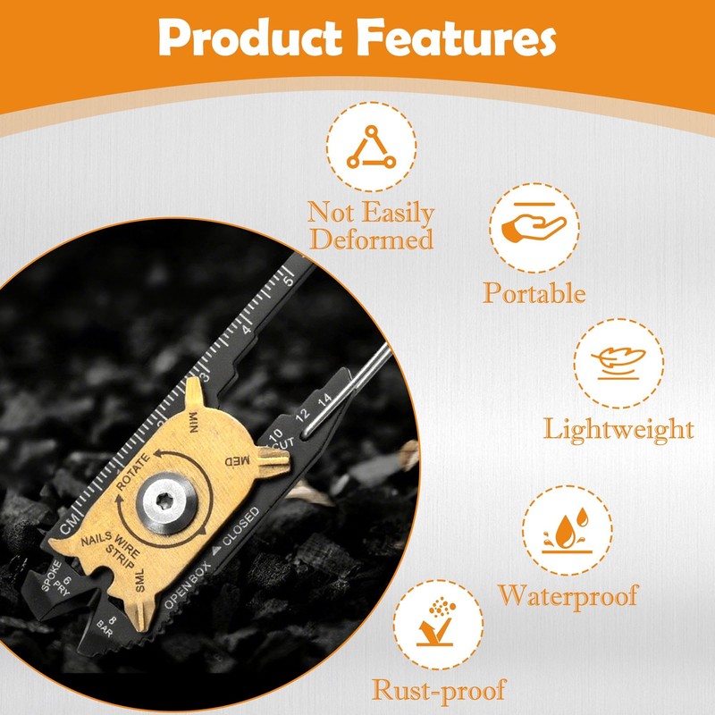 20 in 1 Multifunctional Pocket Tool, Compact Pocket Multi Tool