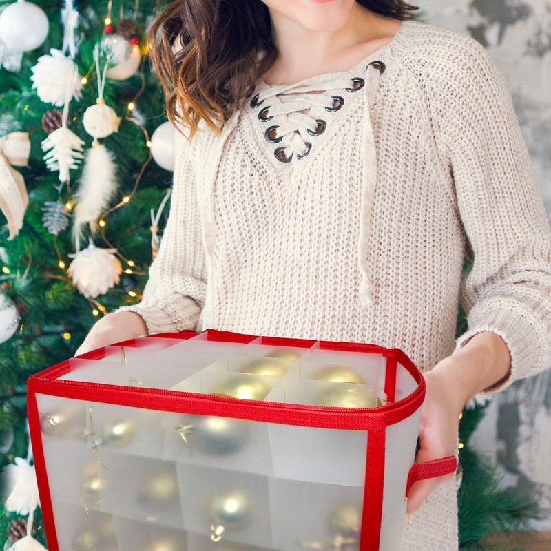 THE TWIDDLERS - Christmas Baubles Storage Box with Movable Inserts