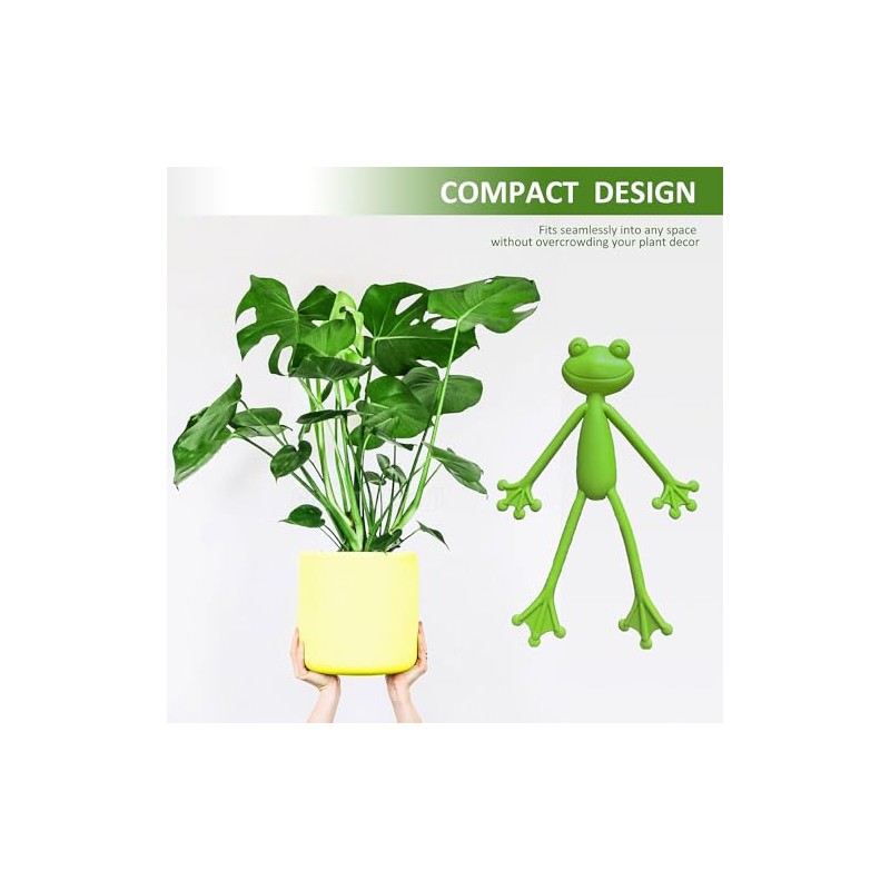 Cute Frog Plant Support Clips - 5Pcs Plant Stand Set