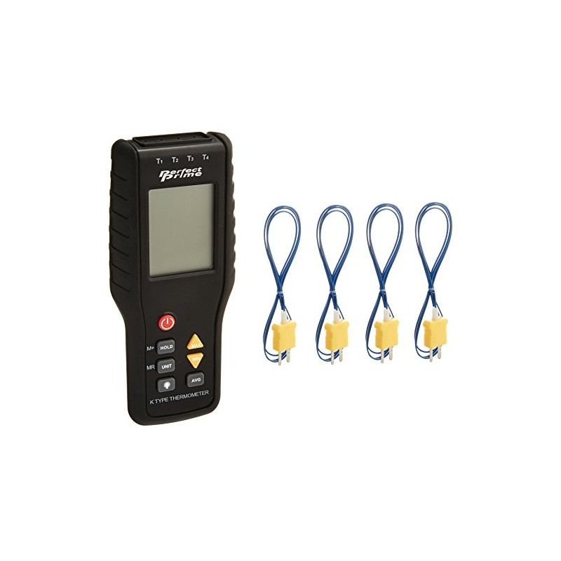 PerfectPrime TC41, 4-Channel K-Type Digital Thermometer Thermocouple Sensor -200~1372°C/2501°F, 20