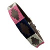 Carlos Diaz Genuine Leather Waxed Embroidered Polo Dog Collar XS