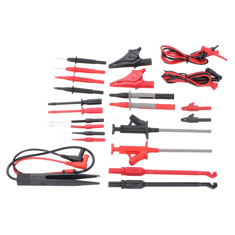 25Pcs Multimeter Test Cable Kit Probe Line Wire Hook Crocodile