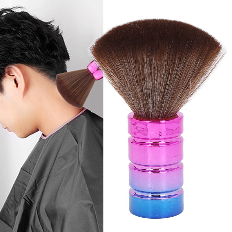 Neck Duster Brush Soft Nylon Bristles Electroplate Ergonomic Barber Hair