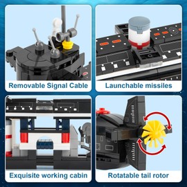 Finger Rock Nuclear Submarine Building Set, WW2 Historical Military Series Submarine Model Set, Collection Birthday Gifts Toy for Boys and Kids 8+ (519 Pieces)