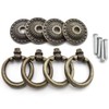 Vintage Bronze Pull Handles, OZXNO 4-Pack Antique Ring Knob Pulls