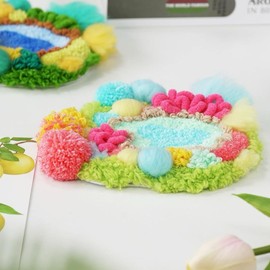 Punch Needle Kit for Beginners Adults Easy Punch Needle Embroidery Kit Tool Threader Fabric Hoop Yarn Rug Tufting Coaster Art and Crafts