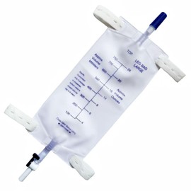 lifevv 4 Pack 750ml Catheter Leg Bag Urinary Drainage Bag, Anti-Reflux Valve, Cloth Straps,Easy Lever Outlet Tap,Effective Leak Prevention