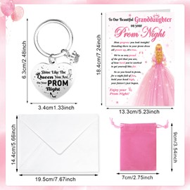 HOWAF Prom Gifts for Girls Daughter, Prom 2025 Card for Daughter School prom Night Greeting Card Graduation card with Envelope Keyring Keychain daughter Graduation Gifts for Her 2025