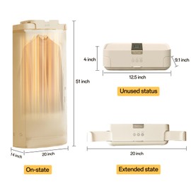 Yulisa 3.5Cu Ft Portable Clothes Dryer,22LB Capacity with Traceless & Folding Hooks,Dual Heat Modes for Delicates/Jeans,Energy Efficient Foldable Dryer for Small Spaces,Apartments,Travel,RV