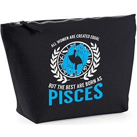 Hippowarehouse All women are created equal but the best are born as Pisces printed make up cosmetic wash bag 18x19x9cm