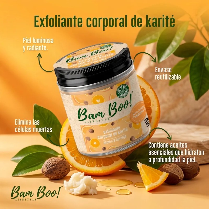 Exfoliante Corporal Base Aceite Aroma Vainilla 250g Bam Boo!