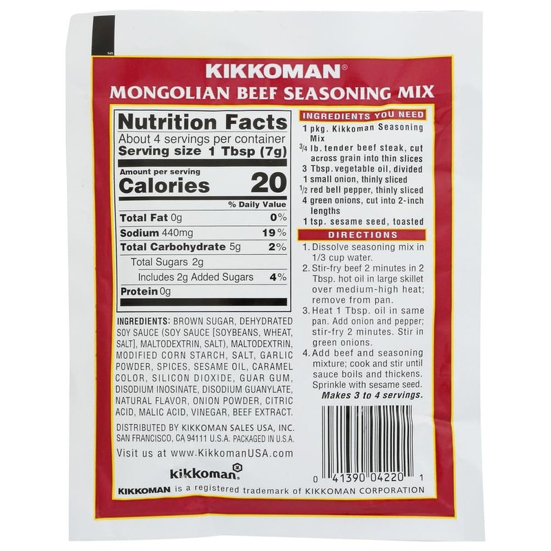 Kikkoman MONGOLIAN BEEF Seasoning Mix 1oz (6 Pack)