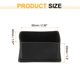 sourcing map Rubber Furniture Leg Caps, 4Pcs 40x60mm Rectangle Chair Leg Tips Caps, Furniture Foot End Caps Covers Floor Protectors for Table, Chair, Machinery Equipment Feet (Black)