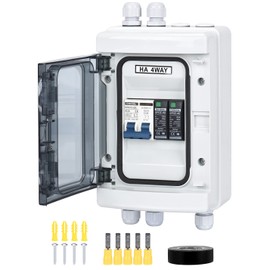 DIHOOL Solar Panel Disconnect Switch with PV Surge Protector, RV Breaker Box, 40 Amp DC1000V PV Combiner Box IP65