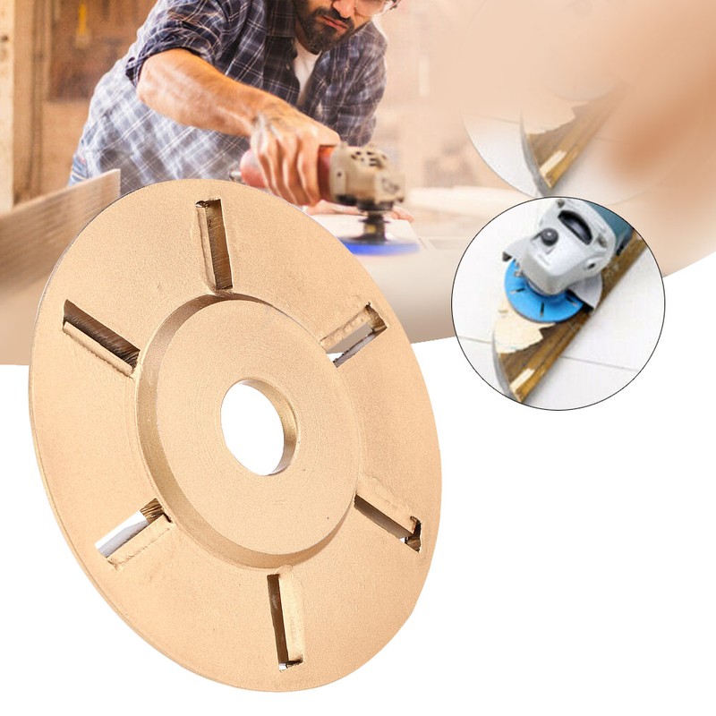 6T Golden Wood Carving Disc Engraving Blade Woodworking Milling Cutter