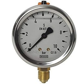 Suinga GLYCERIN Manometer Ball 0-10 Bar 1/4 Inch. Used in Plumbing and Gardening Work to Calculate the Exact Operating Pressure in the Pipes.