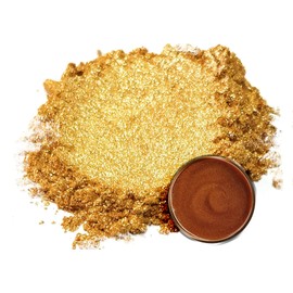 Eye Candy Pigments Premium Gold Mica Powder - Chrysta Gold (50gr) - for Epoxy, Resin, Soap, Paint, Woodworking, Acrylic Pouring, Bath Bombs, Fishing Lures - DIY Arts and Crafts Additive