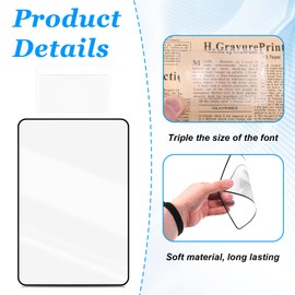 4PCS Magnifying Sheet for Reading, 3X Page Book Flat Magnifying Sheet Plastic Optical Fresnel Lens Perfect Handheld Magnifier for Seniors Reading Books Small Print Maps(2 Size)