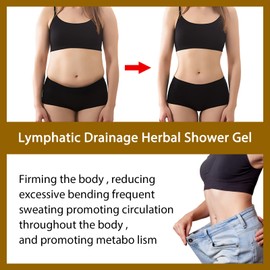 2PCS Lymphatic Drainage Herbal Shower Gel, Herbal Slimming Shower Gel, Ginger Shower Gel for Lymphatic Drainage and Slimming, Relieve Stress and Improve Sleep