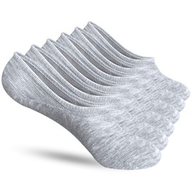 AKOENY No Show Socks Womens 6 Pairs Low Cut Invisible Ankle for Flats Sneakers Liner Loafer, Size 6-9, Grey