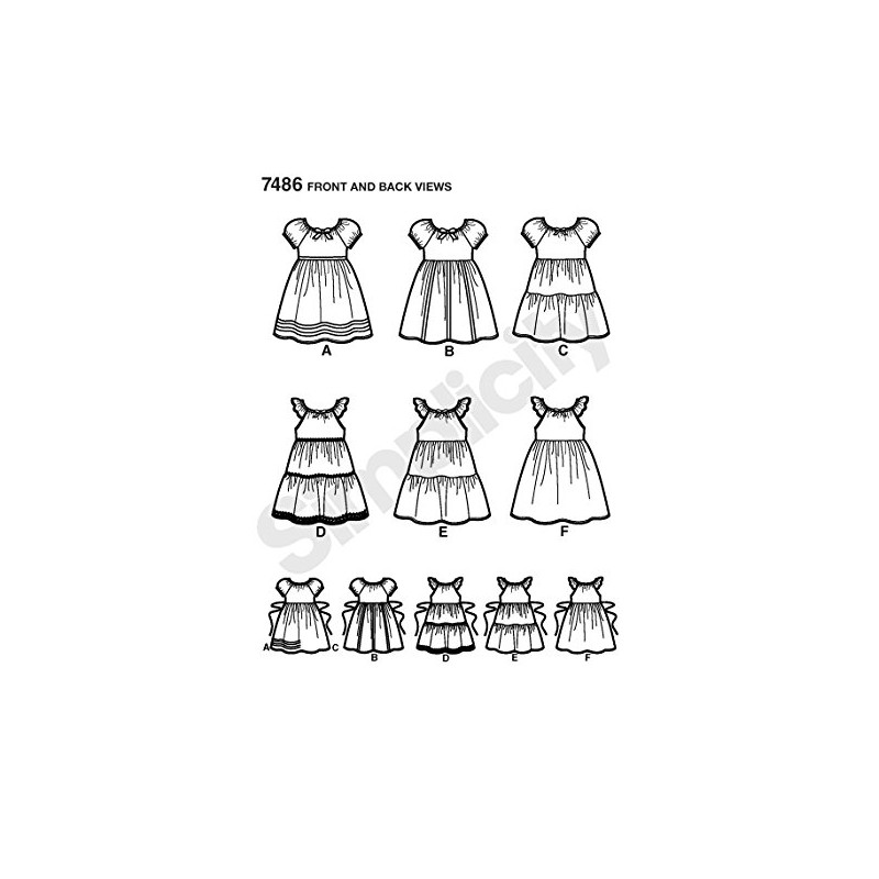 Simplicity Sewing Pattern No. 7486.A Dress Paper 3-8 Years
