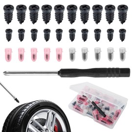 30Pcs Tyre Repair Kit Rubber Nails,Car Puncture Repair Kit with Screwdriver