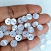 MajorCrafts® 80pcs 9mm Clear White Pearlescent 2 Holes Small Round