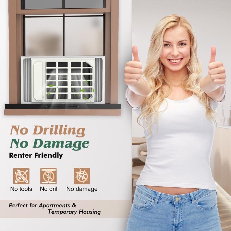 Marudina Upgraded No-Drill Window AC Bracket, Adjustable Window Air Conditioner