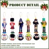 6pcs 12cm Small Wooden Nutcracker Soldier Christmas Nutcracker Figures Hanging