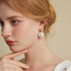 Huge Tomato 16mm Big Pearl Dangle Earrings White Round Pearl