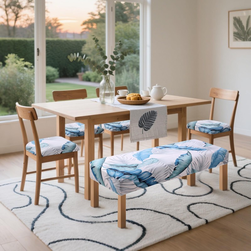 Dining Room Bench Covers, Stretch Covers Removable Washable Bench Slipcover,