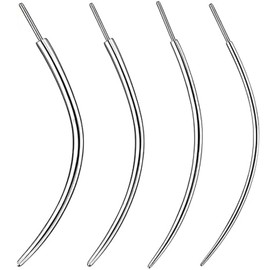 4 Stück Piercing Einführhilfe, Piercing Nadeln Set mit 14G, 16G, 18G, 20G, Chirurgenstahl Tapered Insertion Pin für Helix, Lippe, Nase