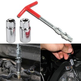 Piburth Spark Plug Removal Tool, Spark Plug Tool, Spark Plug Socket Wrench, Car Accessories 16mm (5/8") & 21mm (13/16") Remover Installer Tool Kit, Universal T-Handle Spark Plug Wrench for Lawn Mower