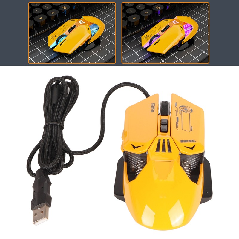 Wired Mouse Ergonomic RGB Backlit Adjustable DPI 7 Programmable Keys