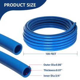 HeSun 3/4 Inch PEX-B Pipe,100FT Blue Pex B Tubing with 3/4" 10PCs Pex Brass Fittings and 30PCs Cinch Clamp Rings, Clamp Tool,Pipe Cutter