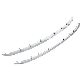 KUAFU Front Upper + Lower Grille Trim Compatible with 2011-2015 Ford Explorer Replacement for BB5Z-8200-AA BB5Z-8200-BA FO1216107 FO1217105 Grill Trim Silvery Chrome Plastic(ABS)