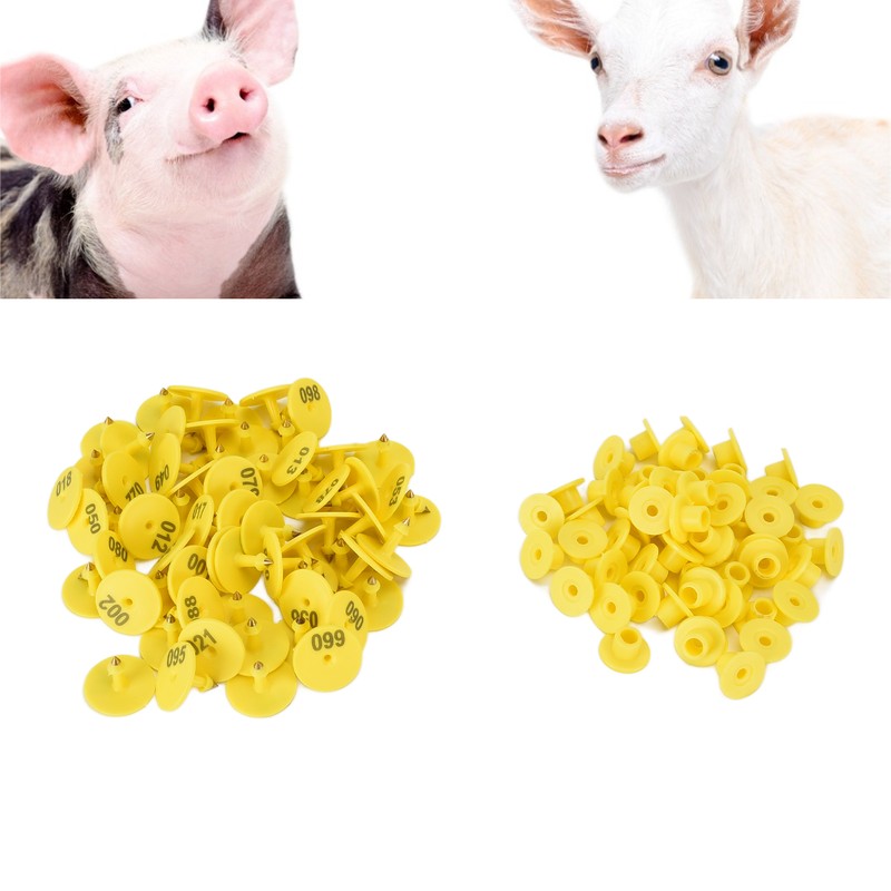 100pcs Livestock Ear Tag Anti Dropping Pig Round Ear Tag