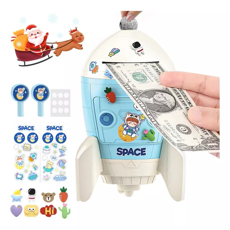 XS Alcancia De Rocket Niño Caja Fuerte Para Monedas Billetes