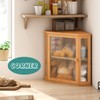 viewcare Corner Bread Box for Kitchen Counter, Bamboo Wood Large