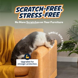 Panther Armor 18-Pack Furniture Protectors from Cats Scratch - Couch Protector for Cats - Anti Cat Scratch Furniture Protector - Couch Guards for Cats,Clear,18-pack + 144 Pins (PARM12288)