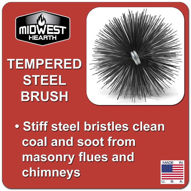 Midwest Hearth Wire Chimney Cleaning Brush (8-Inch Round) Made in