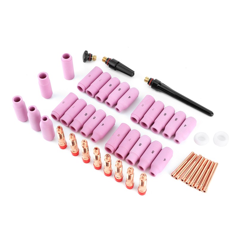 46Pcs Welding Nozzle TIG Contact Welder Nozzle for Torch 17/18/26