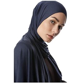shop5pound.com New Ladies Jersey Hijab Head Scarf for Women Fashion Premium Soft Scarf (Navy)