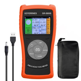 3 in 1 Indoor Air Quality Monitor, Formaldehyde(HCHO) TVOC/PM2.5/PM10 Multifunctional Accurate Tester, AQI Detector w/Real Time Data & Averge Value Recording for Home,Office,Bedroom(GR-5800S)