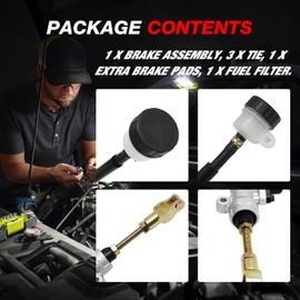 EATAKWARD Rear Foot Disc Hydraulic Brake Master Cylinder Caliper Assembly, Replacement for 150cc 200cc 250cc Taotao Coolster Roketa Vitacci Peace SunL RPS Icebear Chinese ATV Quad 4 Wheeler Dune Buggy