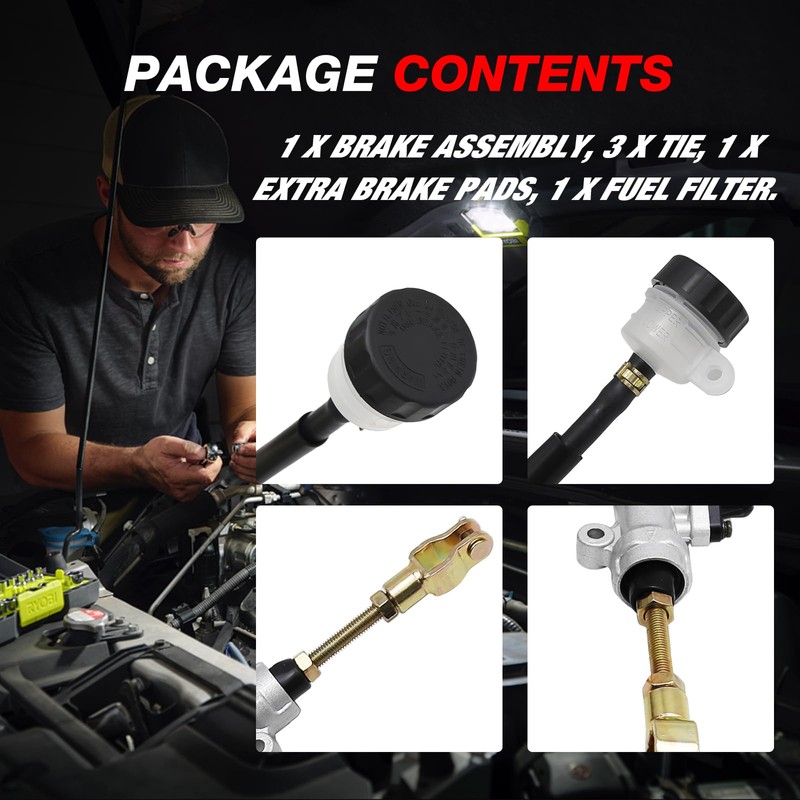 EATAKWARD Rear Foot Disc Hydraulic Brake Master Cylinder Caliper Assembly,
